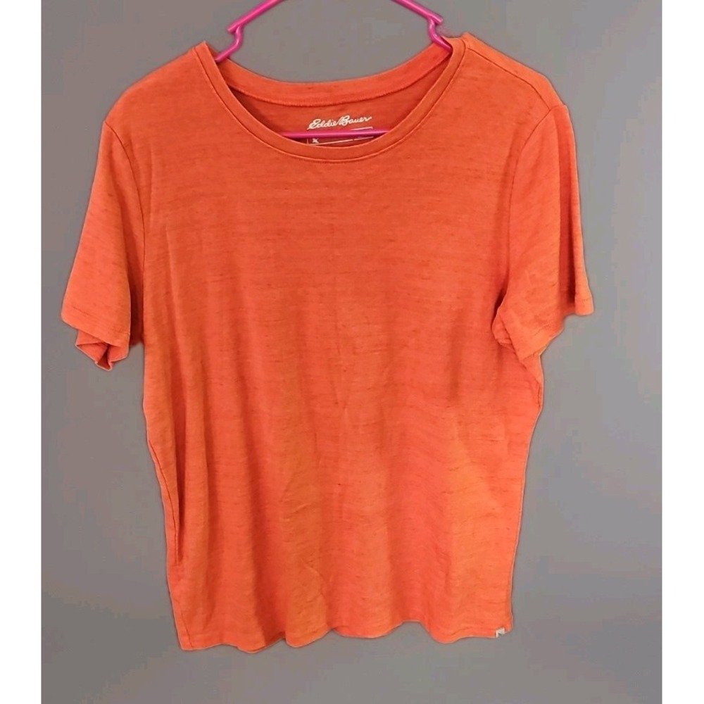 Eddie Bauer T-Shirt Adult Size Large Coral Short Sleeve Womens
